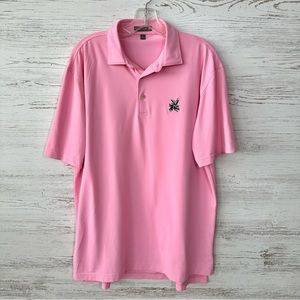 PETER MILLAR SUMMER COMFORT Embroidered Palm Leaf Golf Polo Shirt L